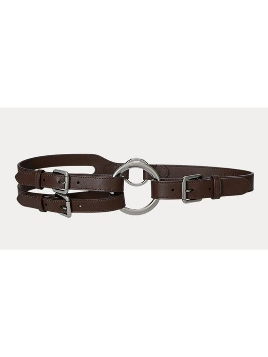 Vintage Lauren Ralph Lauren Tri-Strap O-Ring Wide Leather Belt Womens Black main image 7